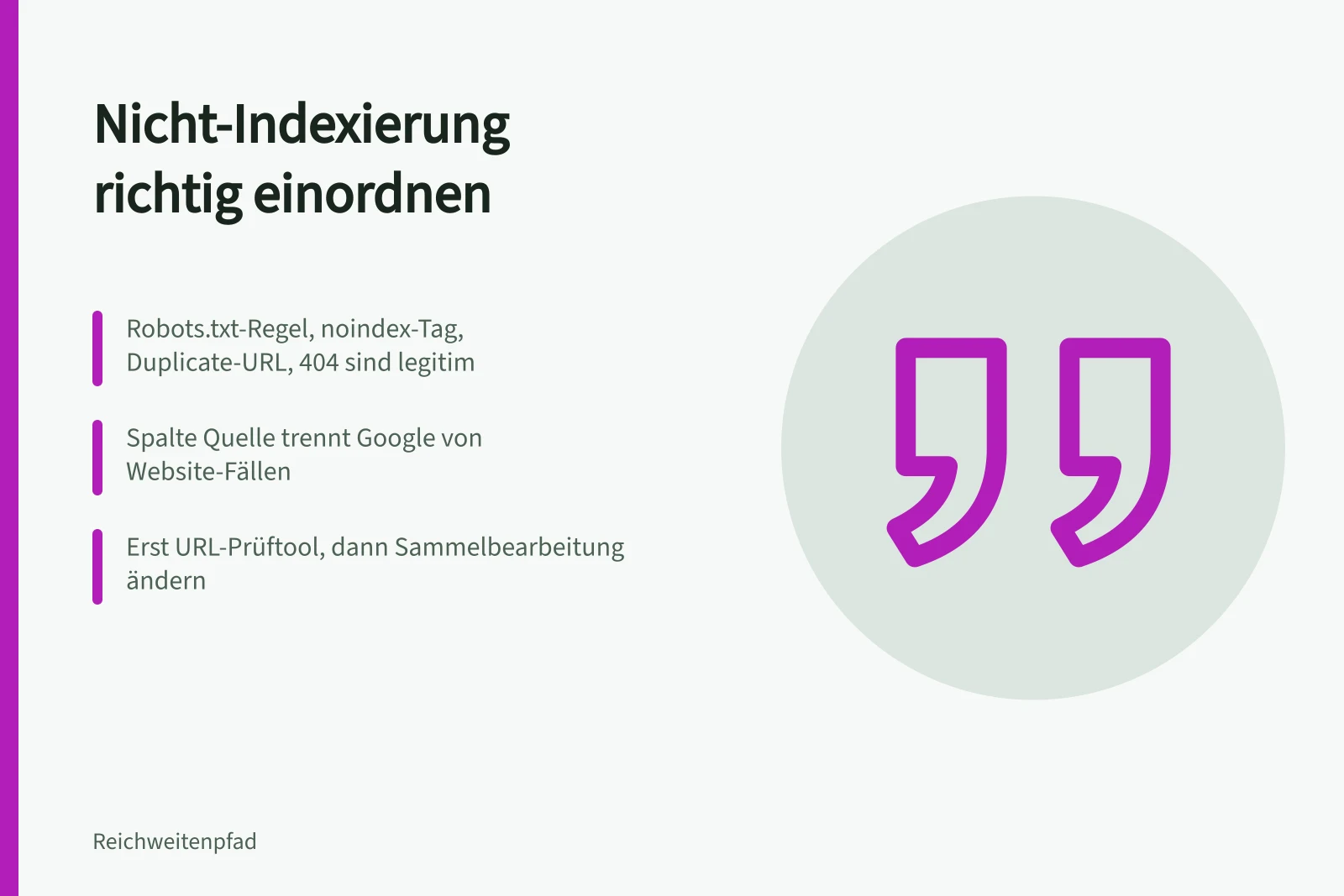 Karte zu Nicht-Indexierungsgründen im Seitenindexierungsbericht richtig einordnen