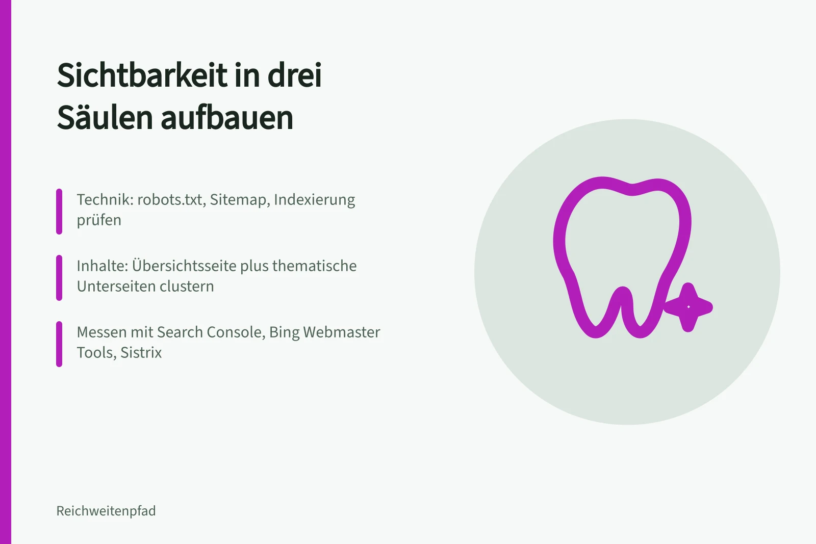 Drei Säulen der Suchmaschinen Sichtbarkeit: Technik, Inhalte, Signale
