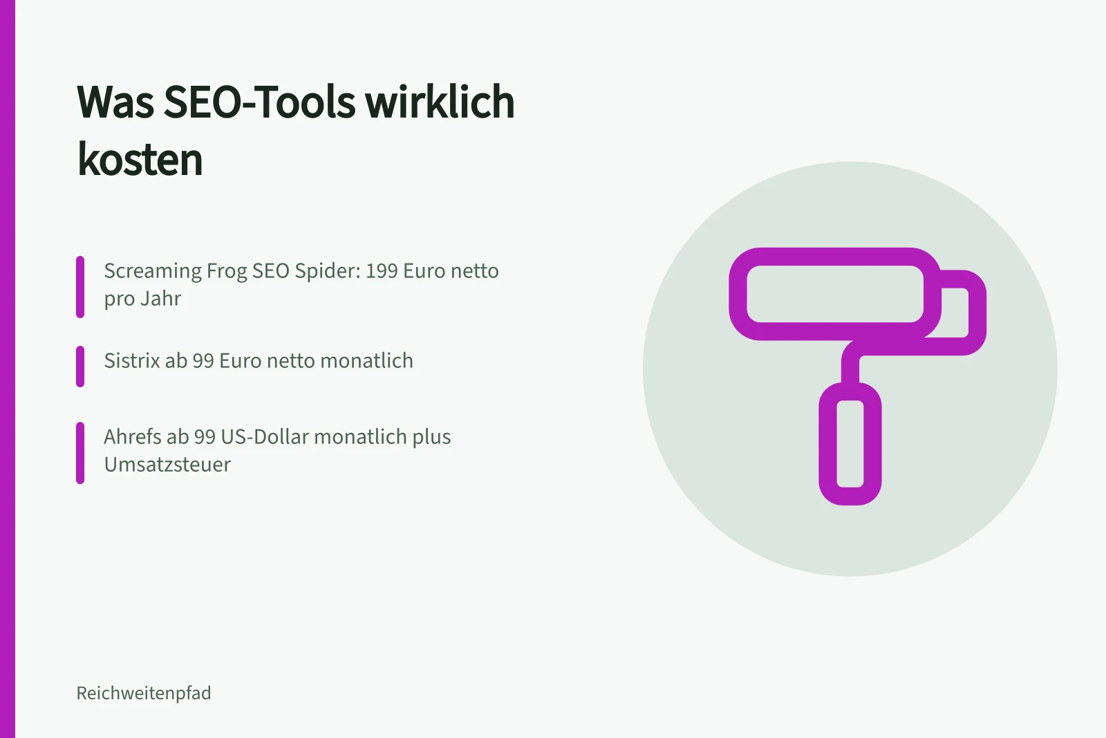 Kosten von SEO-Werkzeugen wie Sistrix, Ahrefs und Screaming Frog im Vergleich