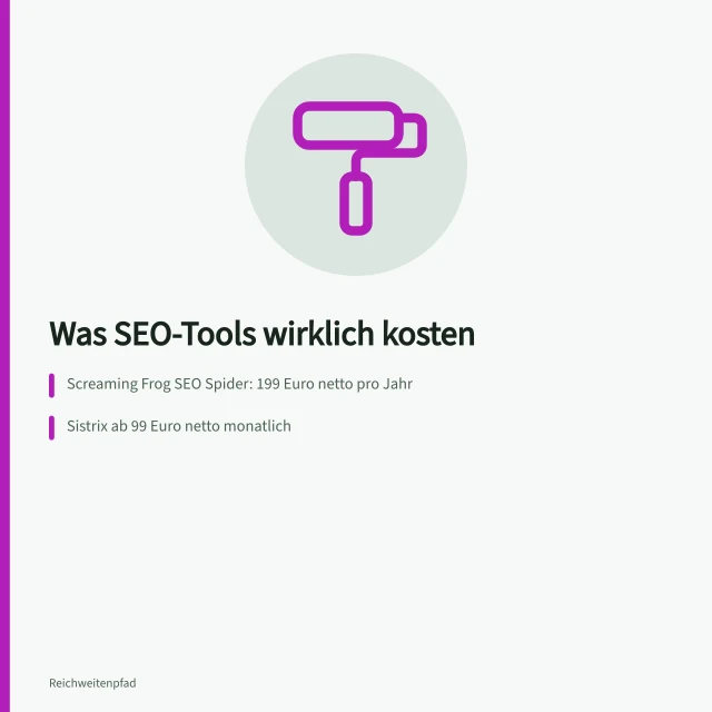 Kosten von SEO-Werkzeugen wie Sistrix, Ahrefs und Screaming Frog im Vergleich. Was kosten Seitenanalyse Werkzeuge für deutsche Unternehmen?
